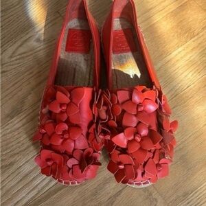 Tory Burch Blossom Espadrilles| Coral Red | Size 7.5